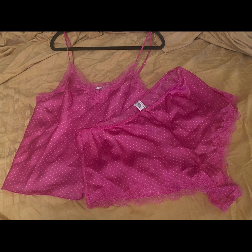 VS lace trim cami and bottom set XL nwt